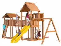 Фото - Ігровий спортивний майданчик Jungle Gym Palace + Bridge Link+ Cottage + Swing + Rock